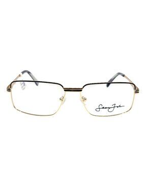 Sean John Rectangular Eyeglass Frames Black & Gold 58-16-150